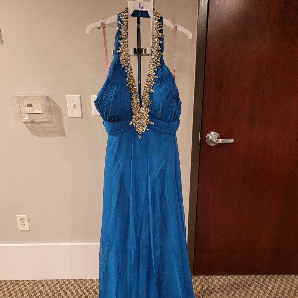 Blush Prom X139 Size 16 Blue Dress - Picture 3 of 7